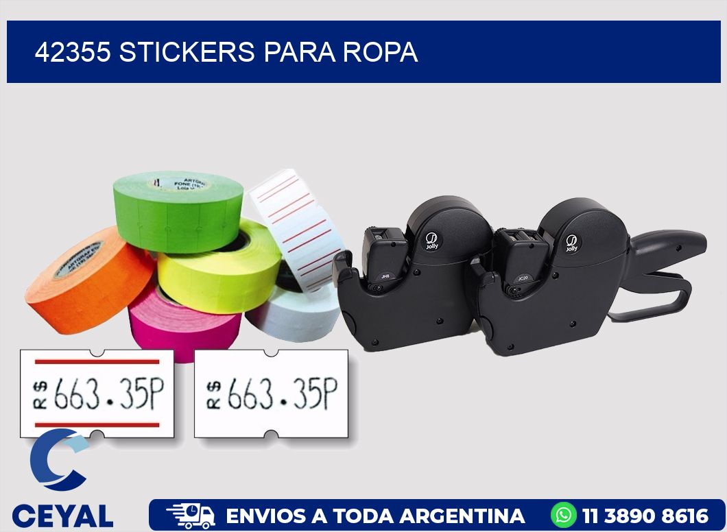 42355 STICKERS PARA ROPA