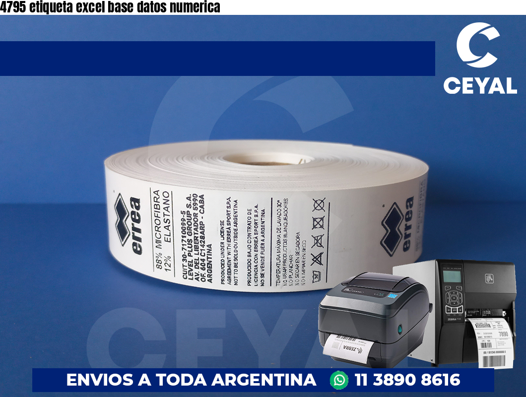 4795 etiqueta excel base datos numerica