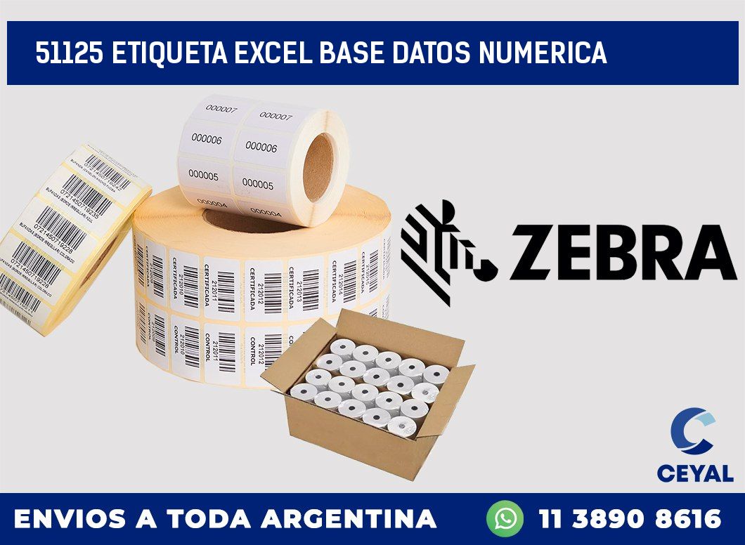 51125 etiqueta excel base datos numerica