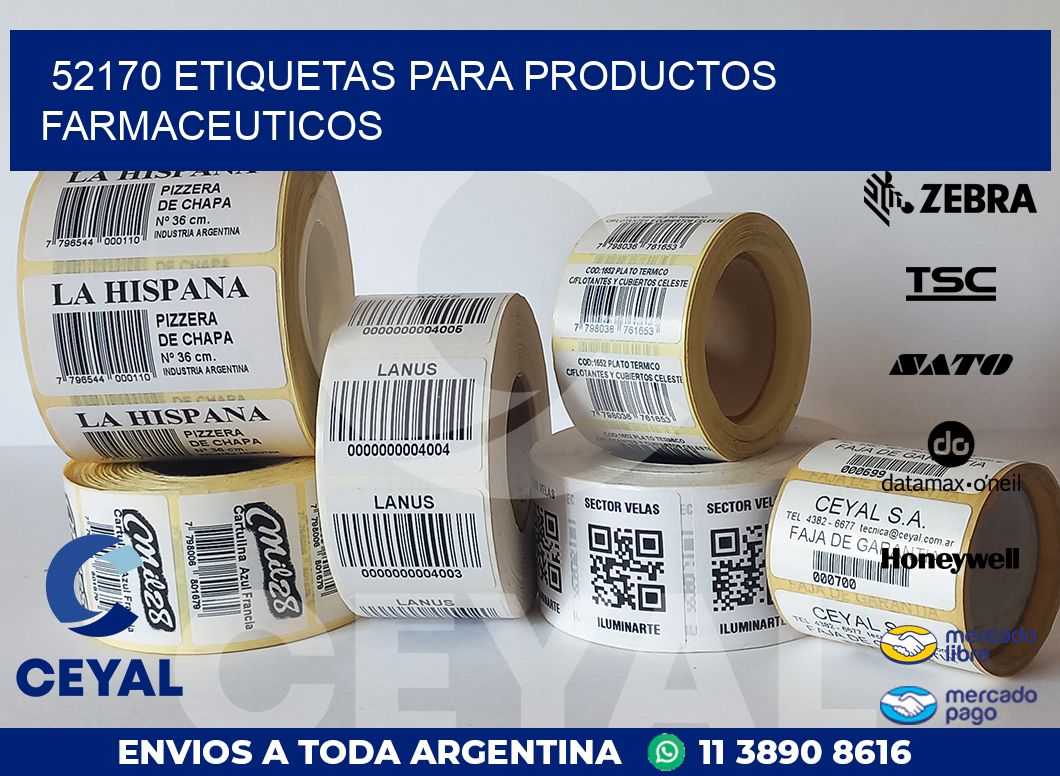 52170 ETIQUETAS PARA PRODUCTOS FARMACEUTICOS