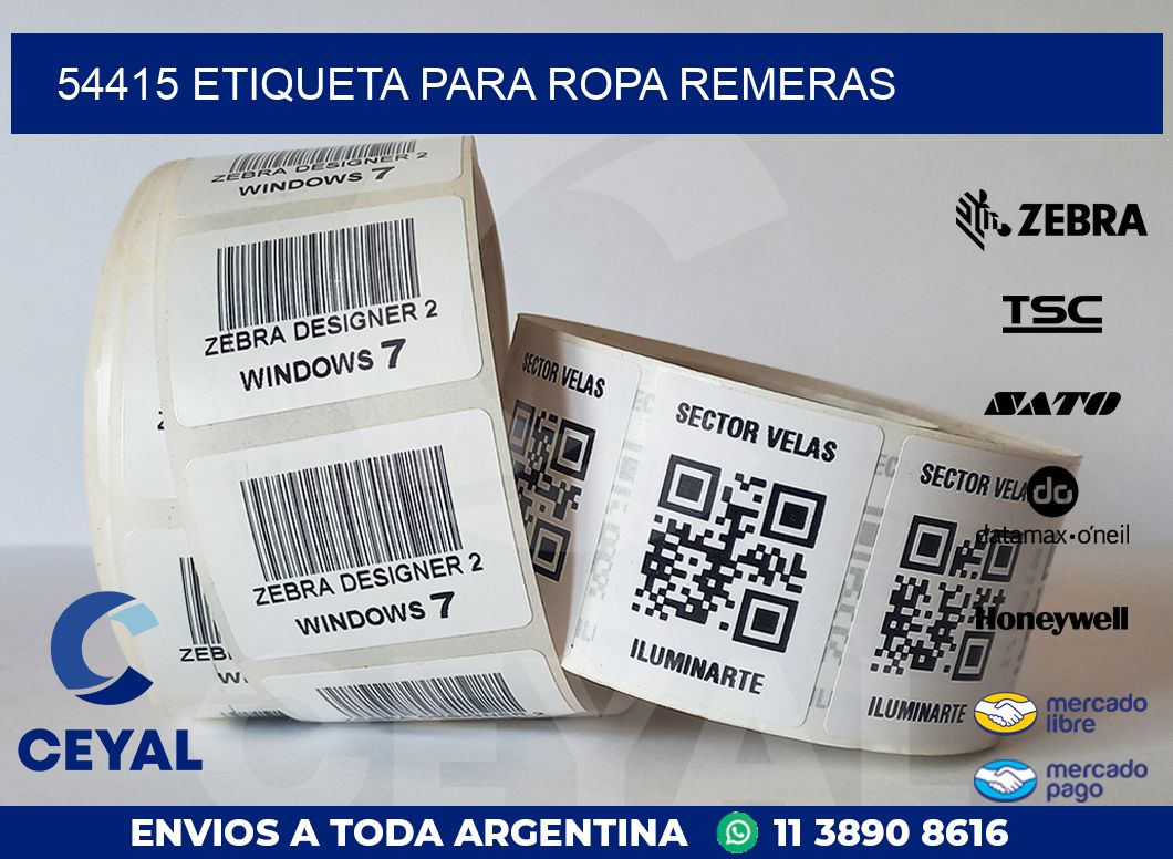 54415 ETIQUETA PARA ROPA REMERAS