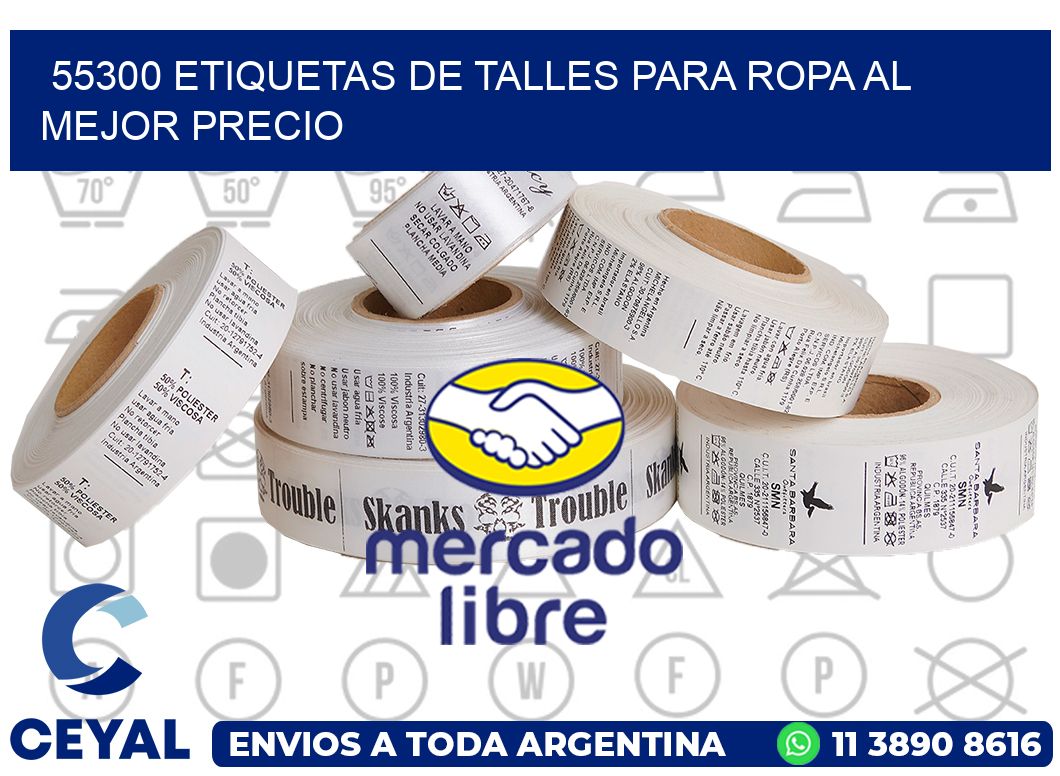 55300 ETIQUETAS DE TALLES PARA ROPA AL MEJOR PRECIO