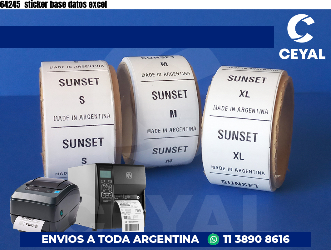 64245  sticker base datos excel