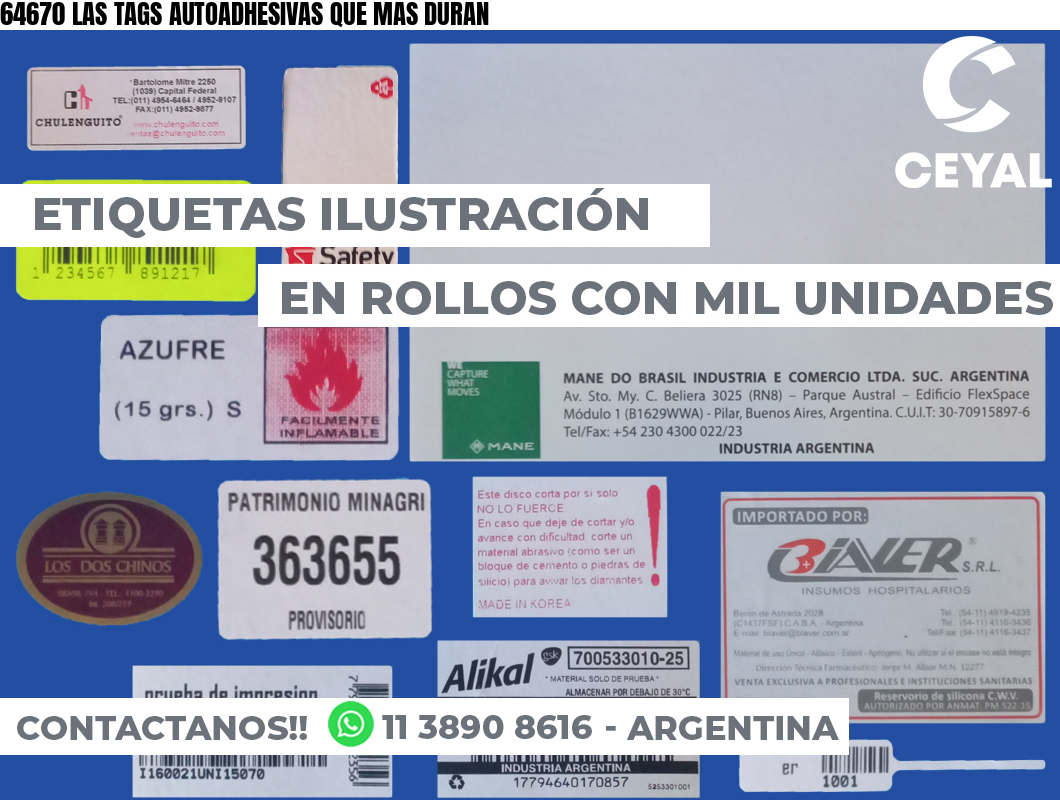 64670 LAS TAGS AUTOADHESIVAS QUE MAS DURAN