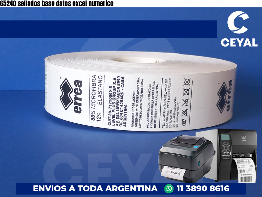 65240 sellados base datos excel numerico