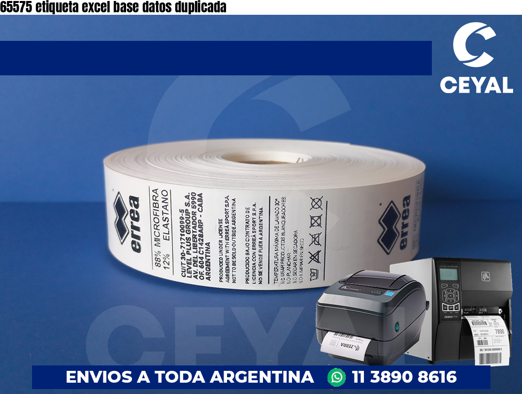65575 etiqueta excel base datos duplicada