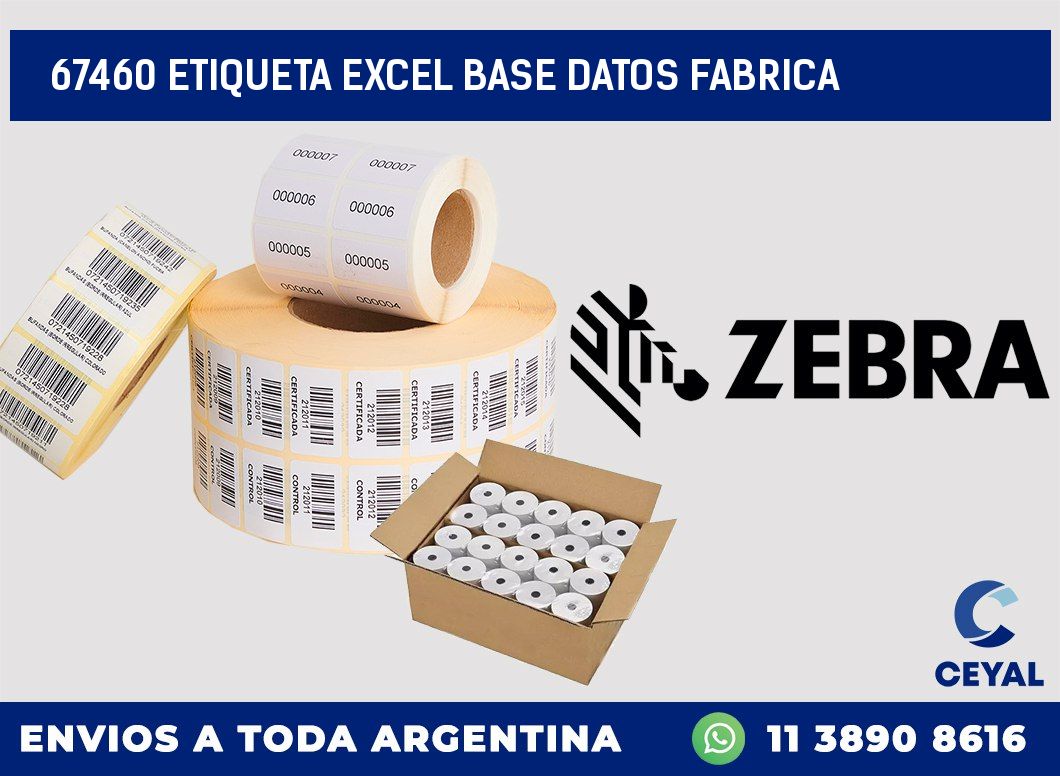 67460 etiqueta excel base datos fabrica
