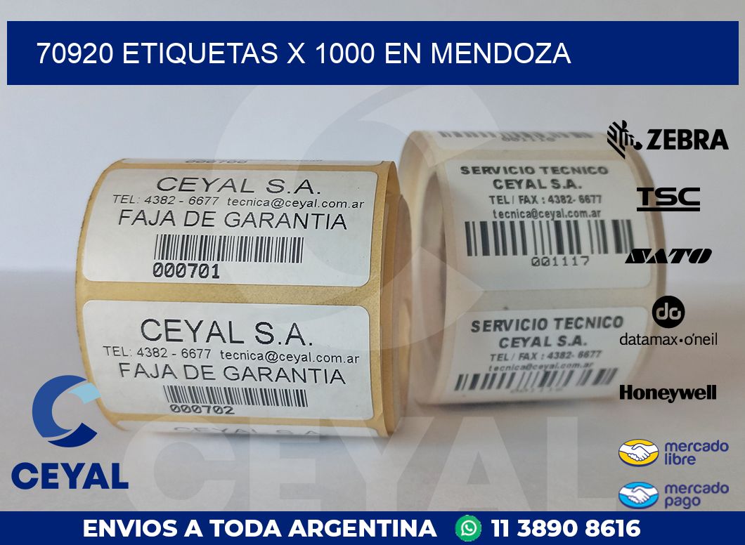 70920 ETIQUETAS X 1000 EN MENDOZA