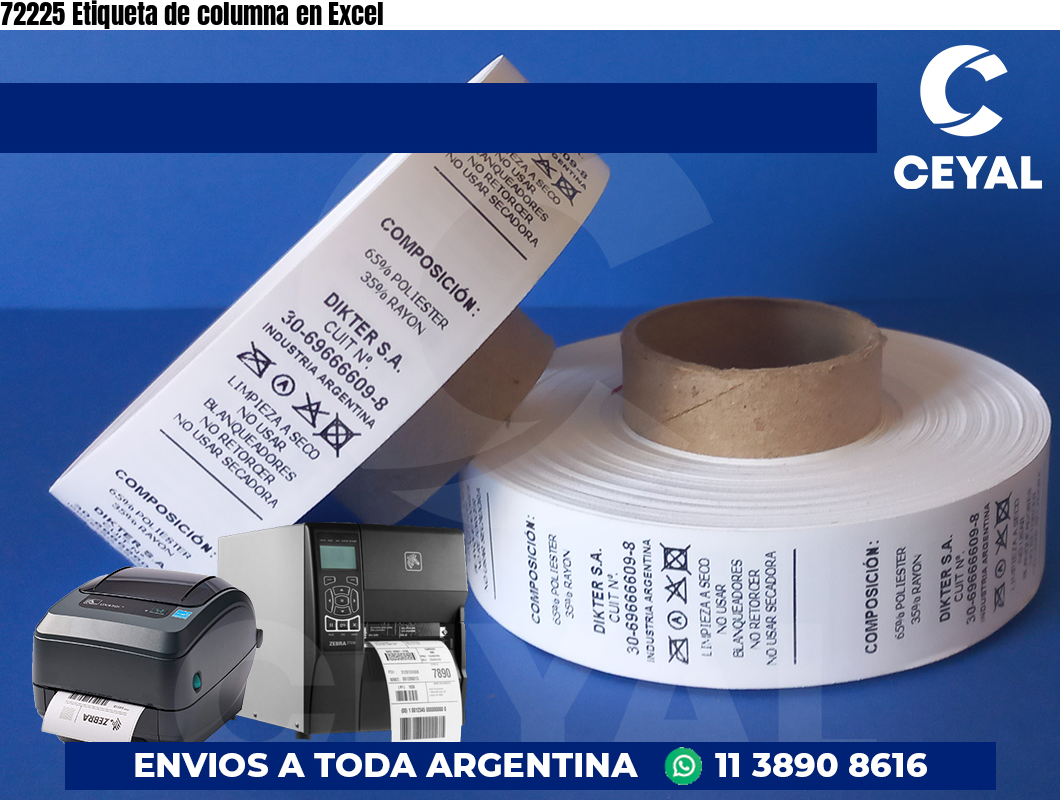 72225 Etiqueta de columna en Excel