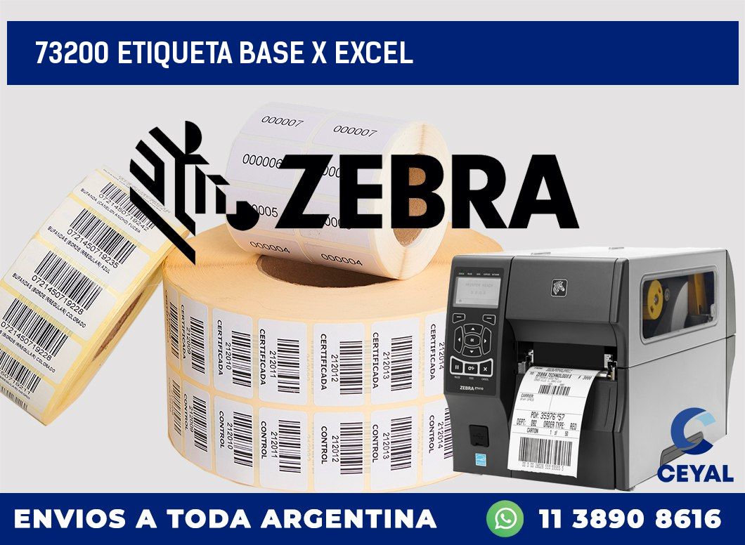 73200 etiqueta base x excel