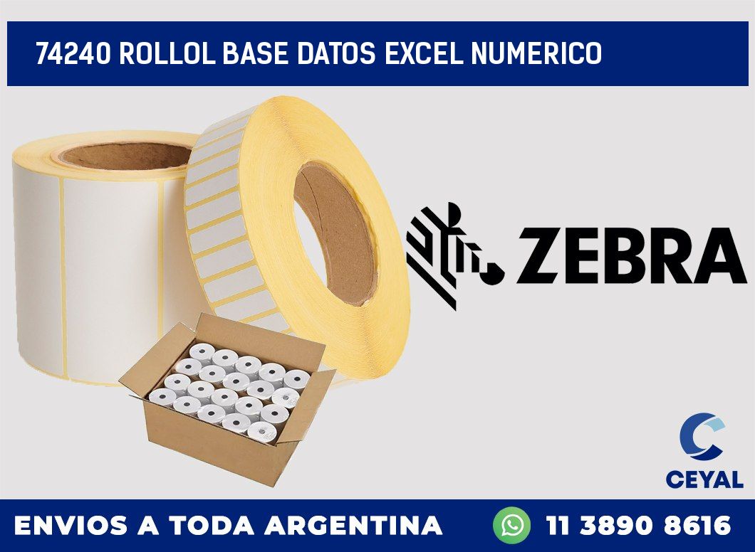 74240 rollol base datos excel numerico | Etiquetas Zebra