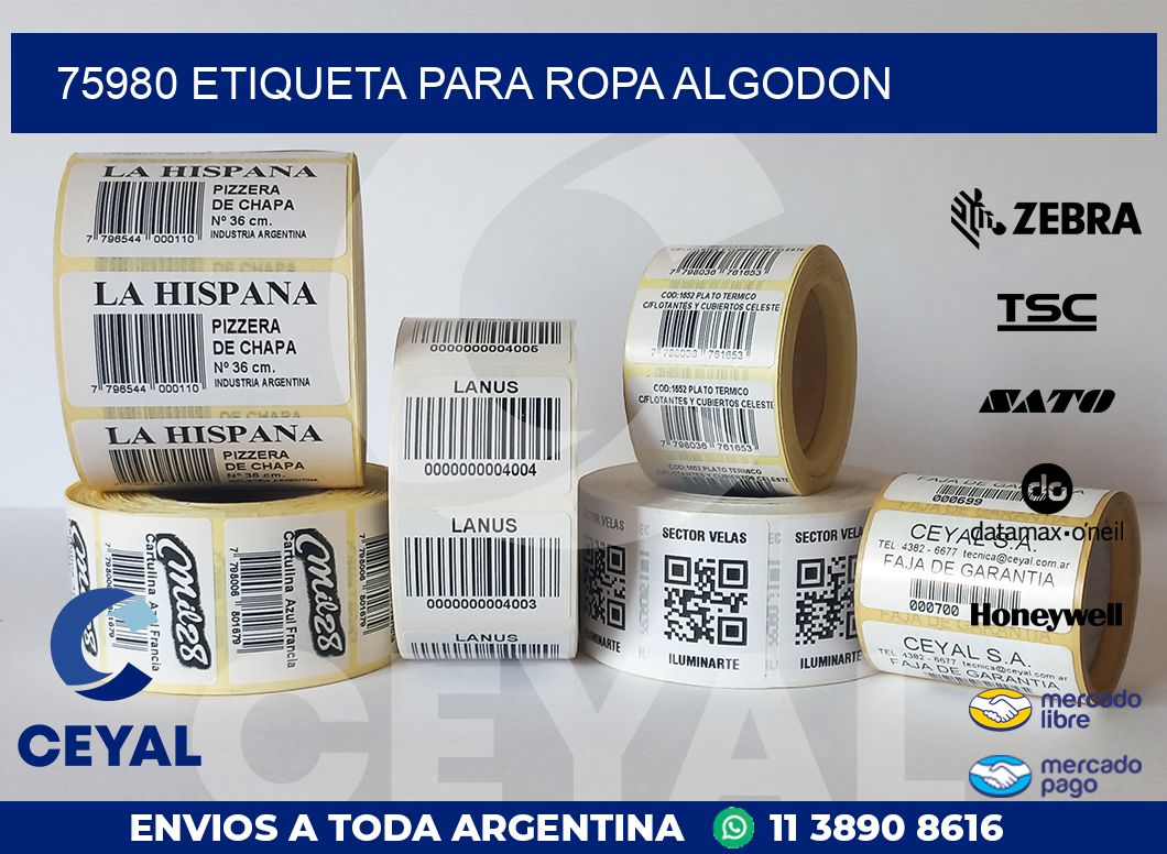 75980 ETIQUETA PARA ROPA ALGODON