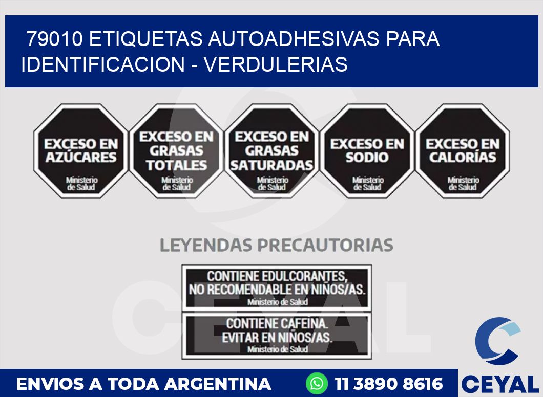 79010 ETIQUETAS AUTOADHESIVAS PARA IDENTIFICACION - VERDULERIAS
