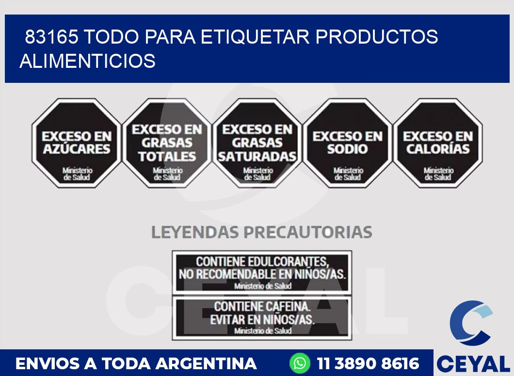 83165 TODO PARA ETIQUETAR PRODUCTOS ALIMENTICIOS