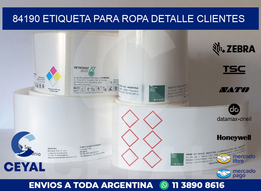 84190 ETIQUETA PARA ROPA DETALLE CLIENTES
