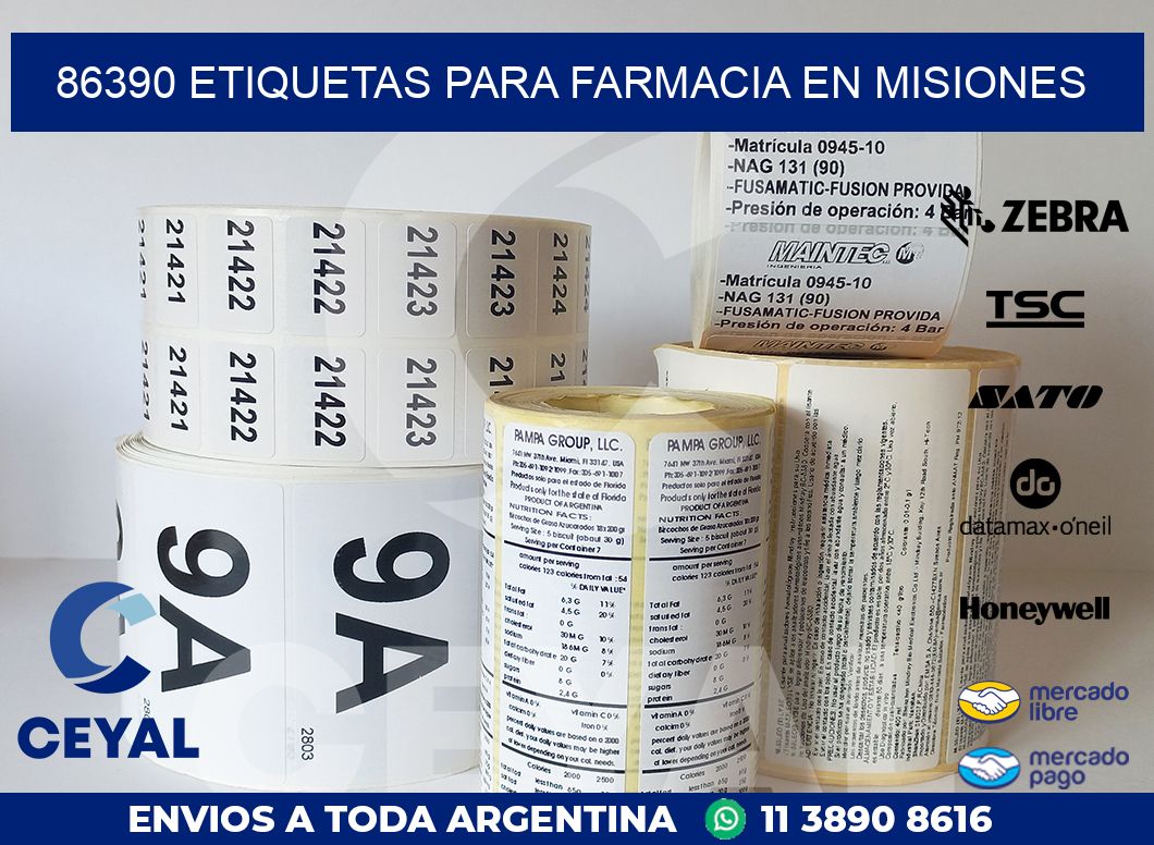 86390 ETIQUETAS PARA FARMACIA EN MISIONES