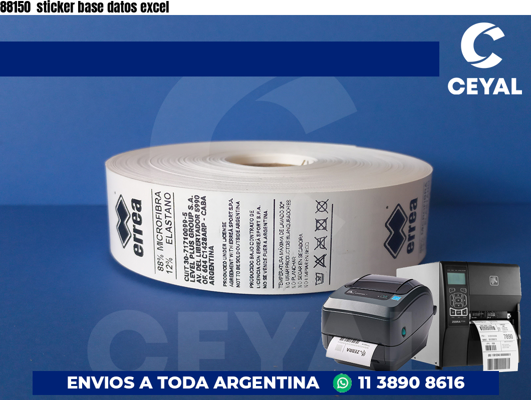 88150  sticker base datos excel