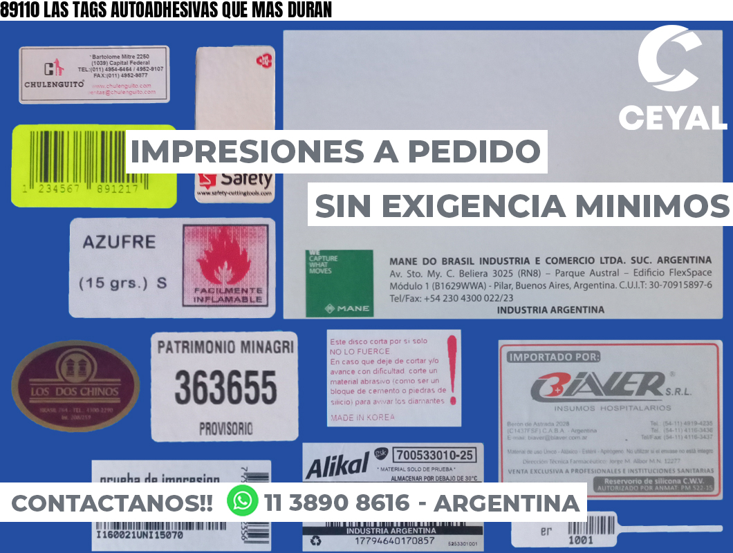 89110 LAS TAGS AUTOADHESIVAS QUE MAS DURAN