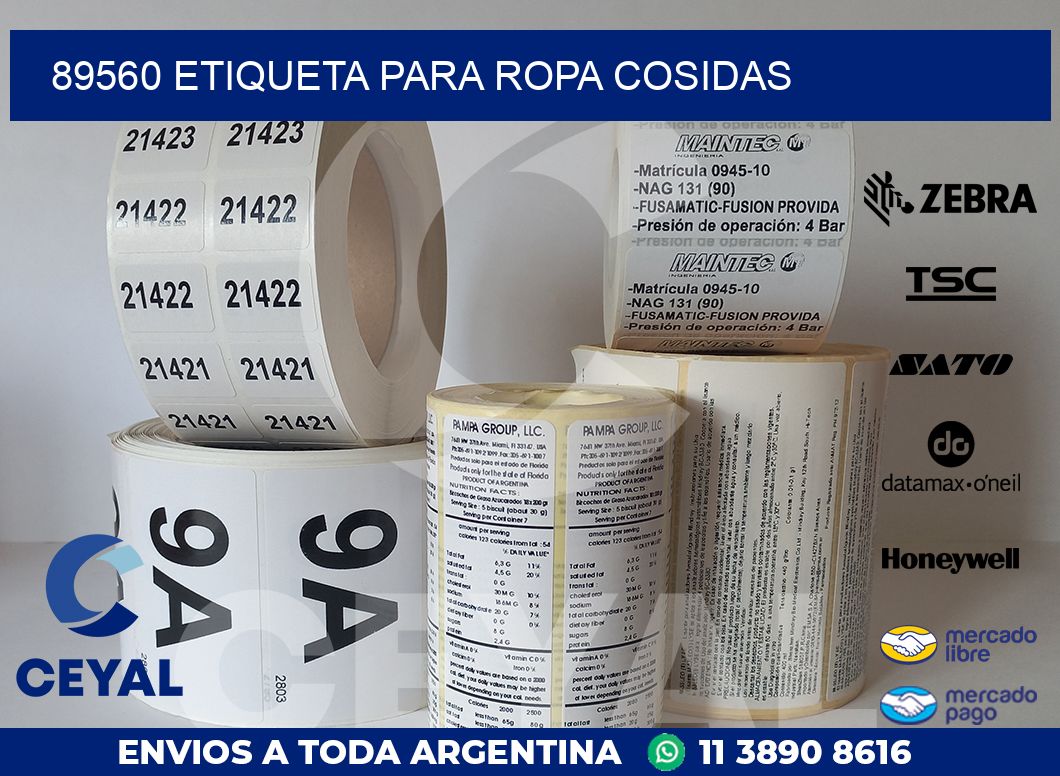 89560 ETIQUETA PARA ROPA COSIDAS