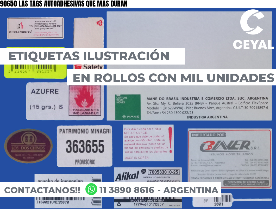 90650 LAS TAGS AUTOADHESIVAS QUE MAS DURAN
