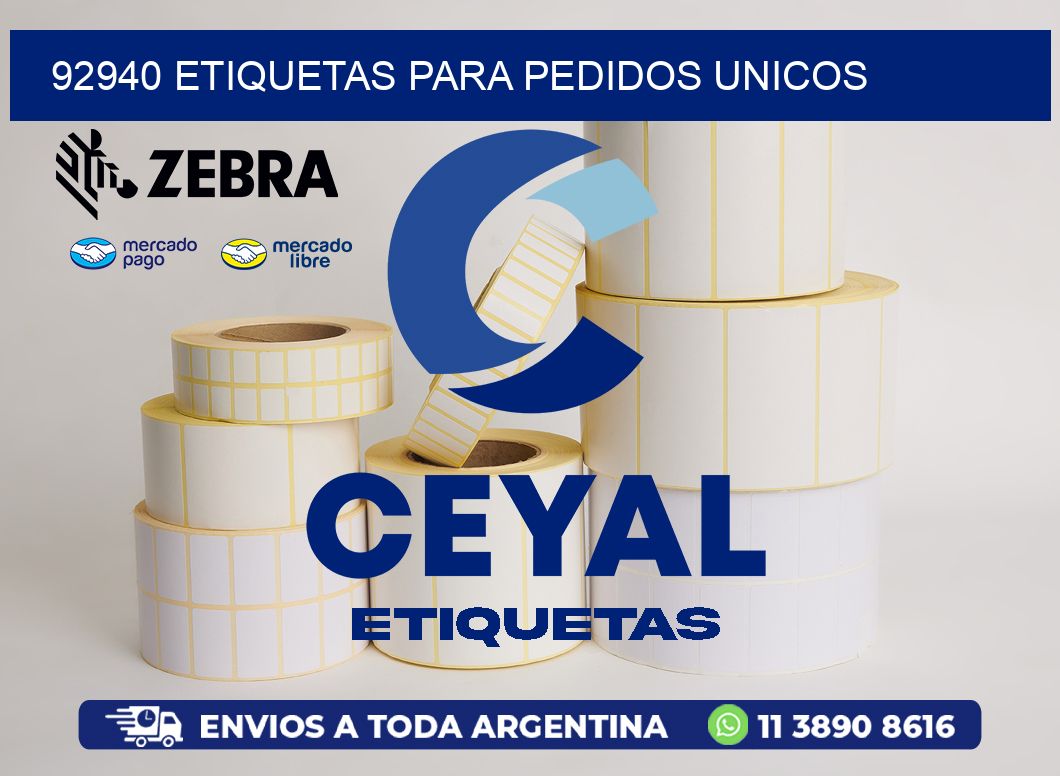 92940 ETIQUETAS PARA PEDIDOS UNICOS
