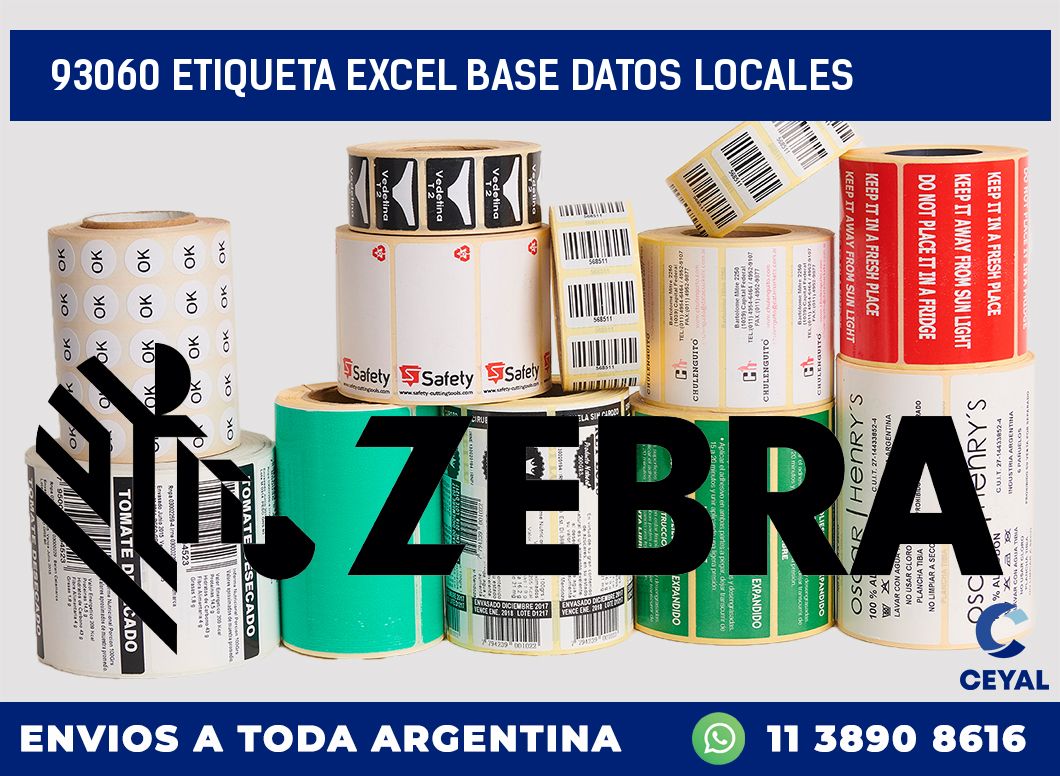 93060 etiqueta excel base datos locales