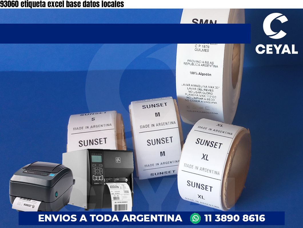 93060 etiqueta excel base datos locales
