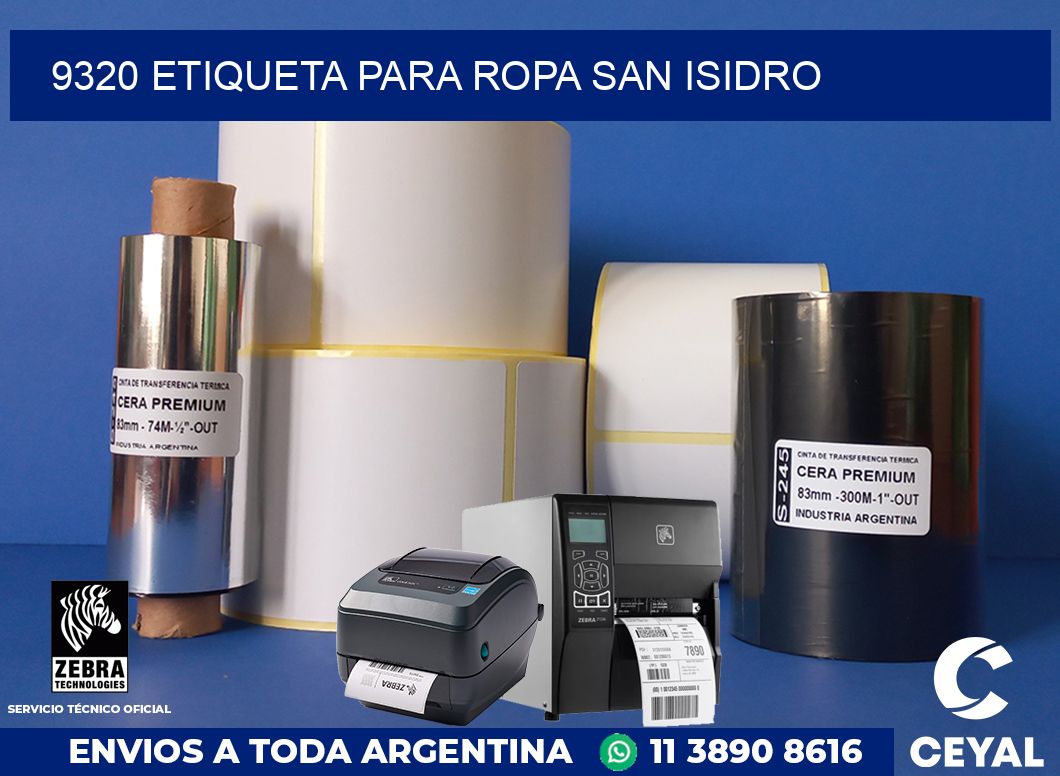 9320 ETIQUETA PARA ROPA SAN ISIDRO