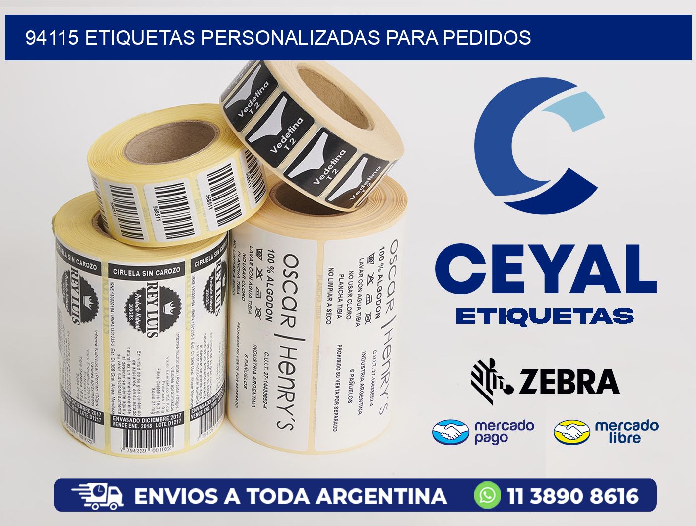 94115 ETIQUETAS PERSONALIZADAS PARA PEDIDOS