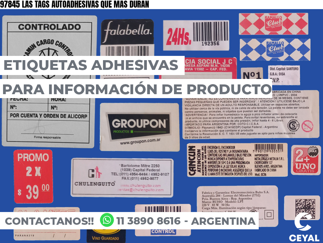 97845 LAS TAGS AUTOADHESIVAS QUE MAS DURAN