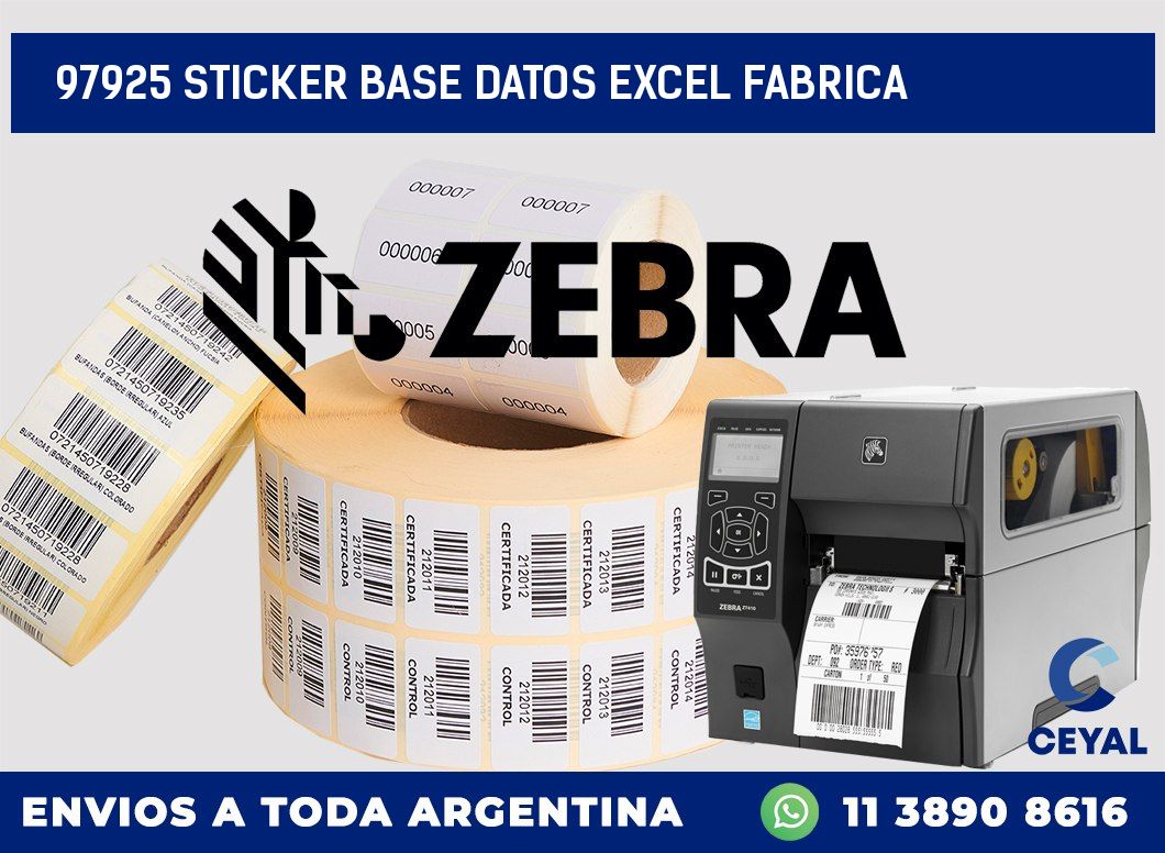 97925 sticker base datos excel fabrica