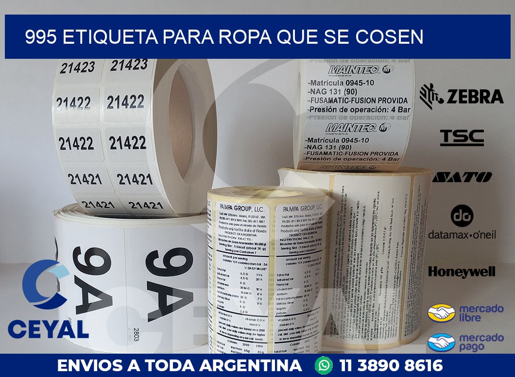 995 ETIQUETA PARA ROPA QUE SE COSEN