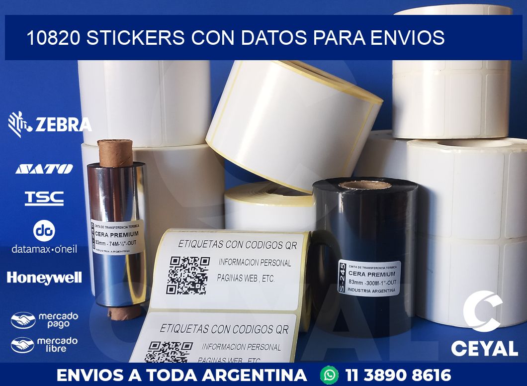 10820 STICKERS CON DATOS PARA ENVIOS