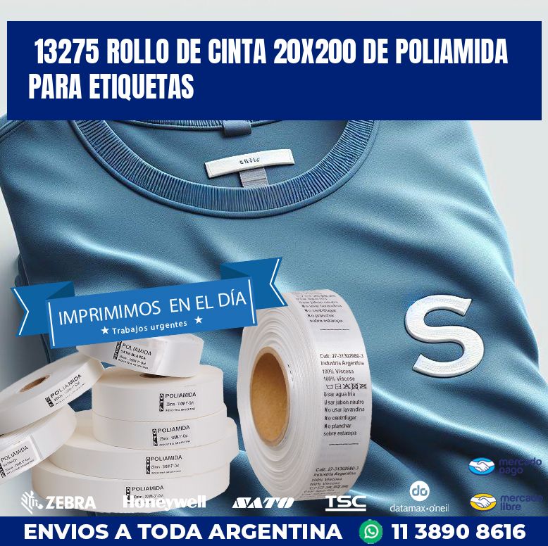 13275 ROLLO DE CINTA 20X200 DE POLIAMIDA PARA ETIQUETAS