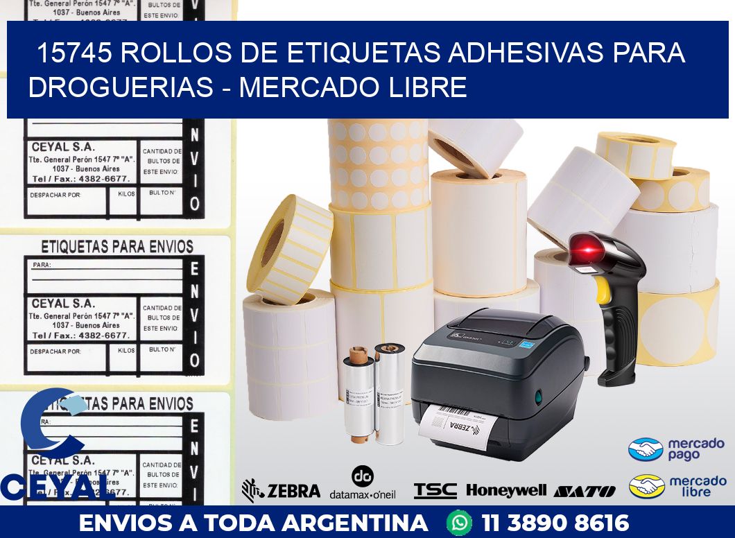15745 ROLLOS DE ETIQUETAS ADHESIVAS PARA DROGUERIAS – MERCADO LIBRE