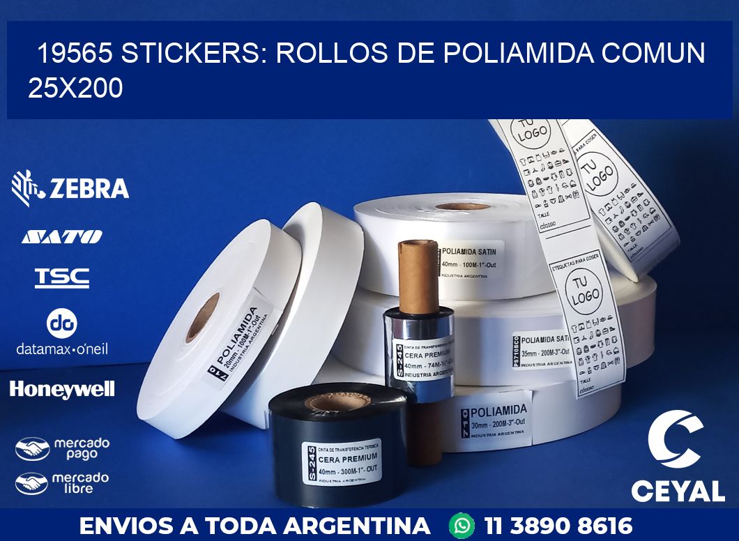 19565 STICKERS: ROLLOS DE POLIAMIDA COMUN 25X200