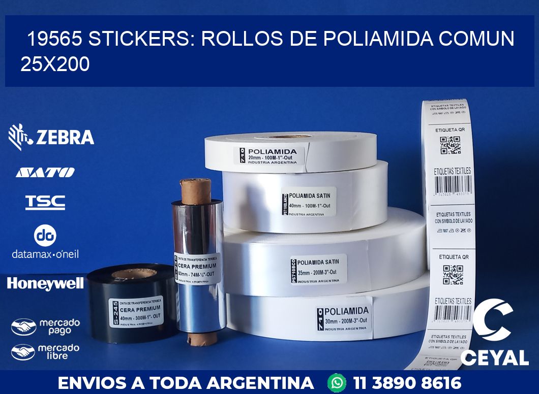 19565 STICKERS: ROLLOS DE POLIAMIDA COMUN 25X200