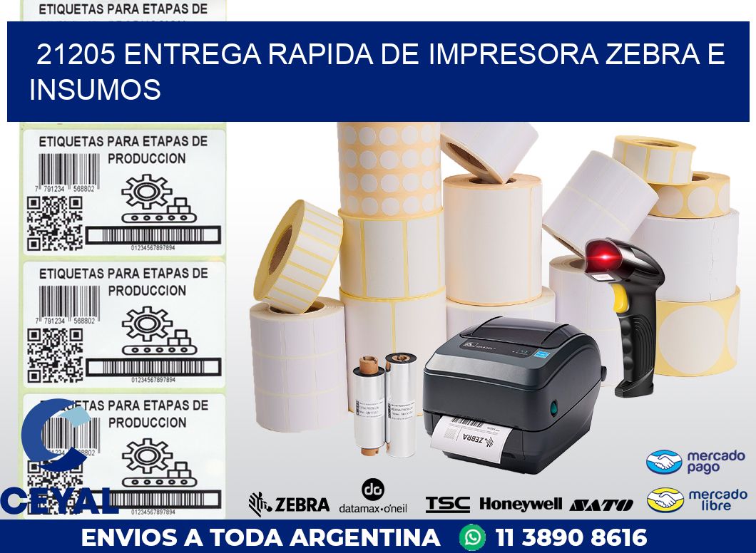 21205 ENTREGA RAPIDA DE IMPRESORA ZEBRA E INSUMOS