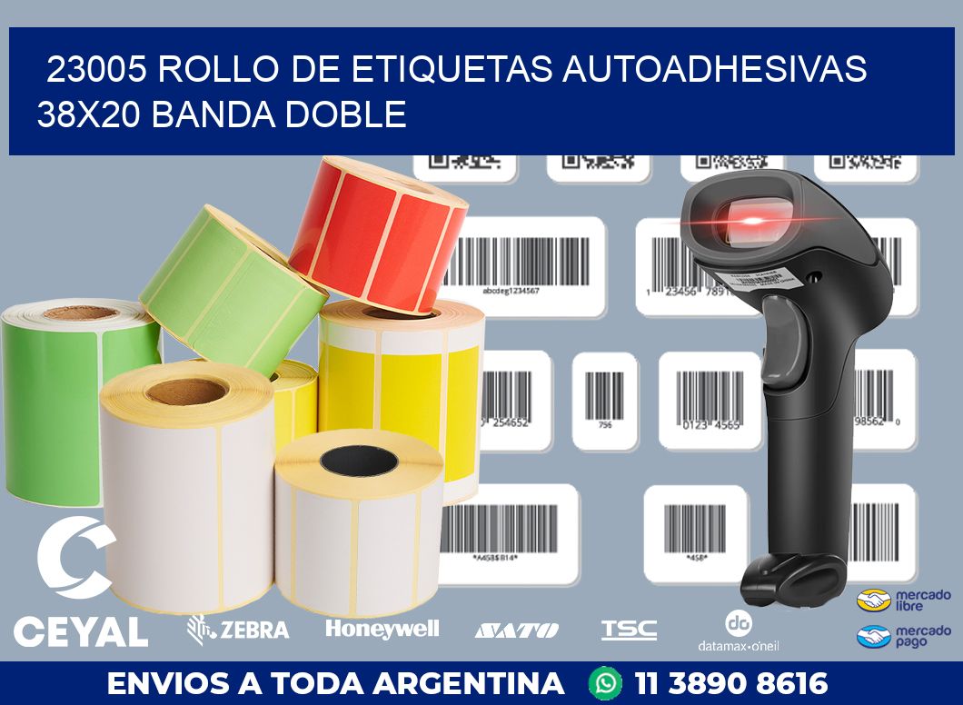 23005 ROLLO DE ETIQUETAS AUTOADHESIVAS 38X20 BANDA DOBLE