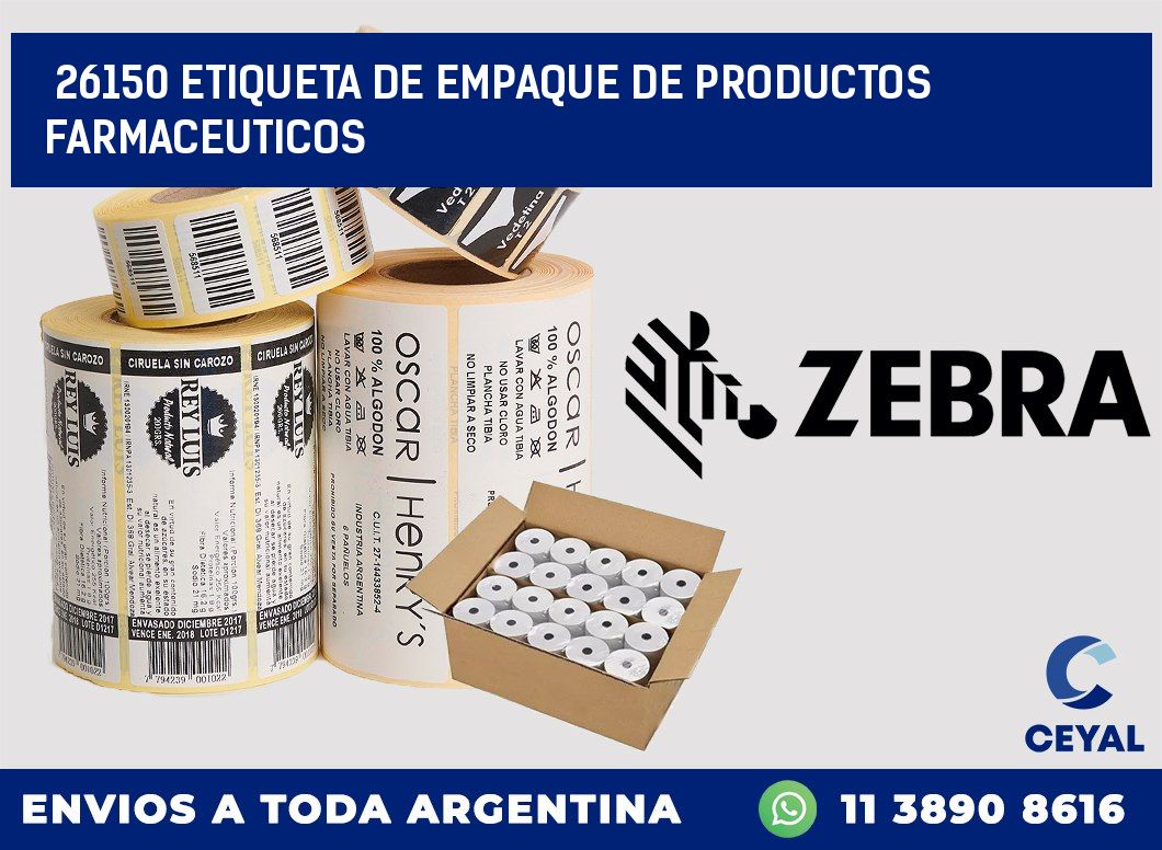26150 ETIQUETA DE EMPAQUE DE PRODUCTOS FARMACEUTICOS
