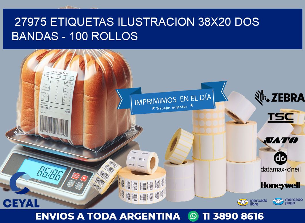 27975 ETIQUETAS ILUSTRACION 38X20 DOS BANDAS – 100 ROLLOS
