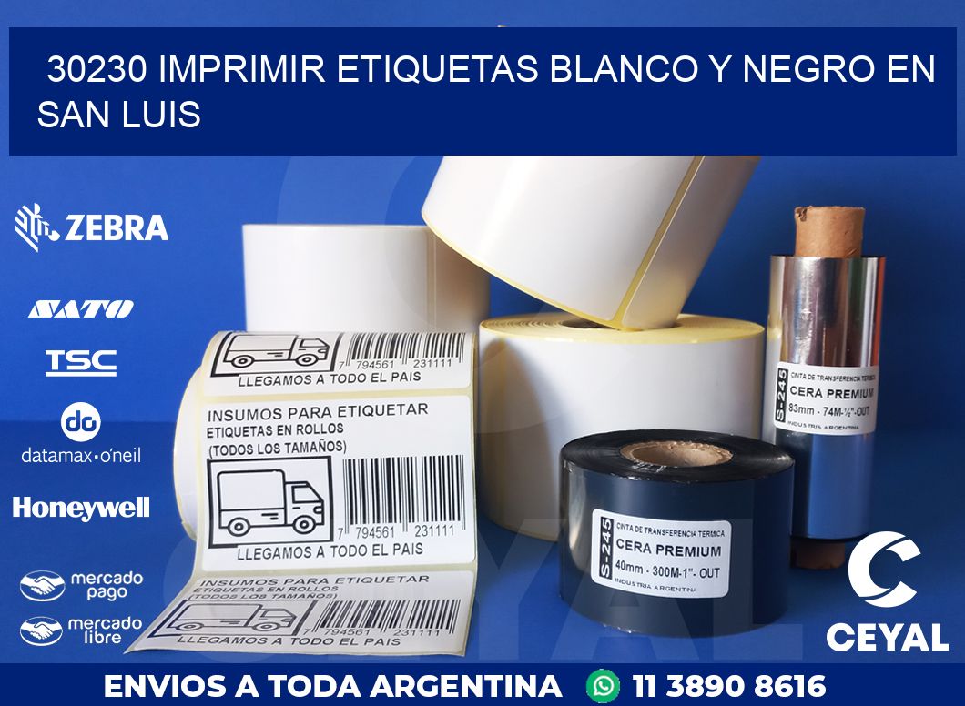 30230 IMPRIMIR ETIQUETAS BLANCO Y NEGRO EN SAN LUIS