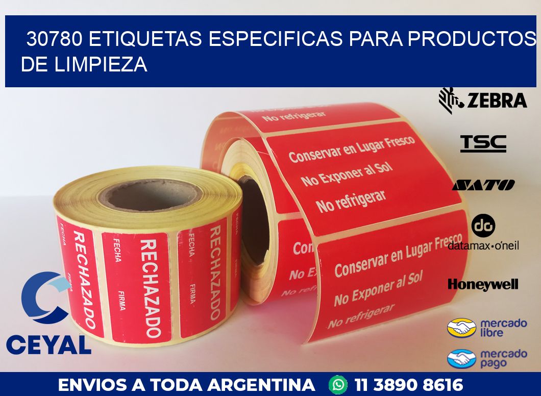 30780 ETIQUETAS ESPECIFICAS PARA PRODUCTOS DE LIMPIEZA