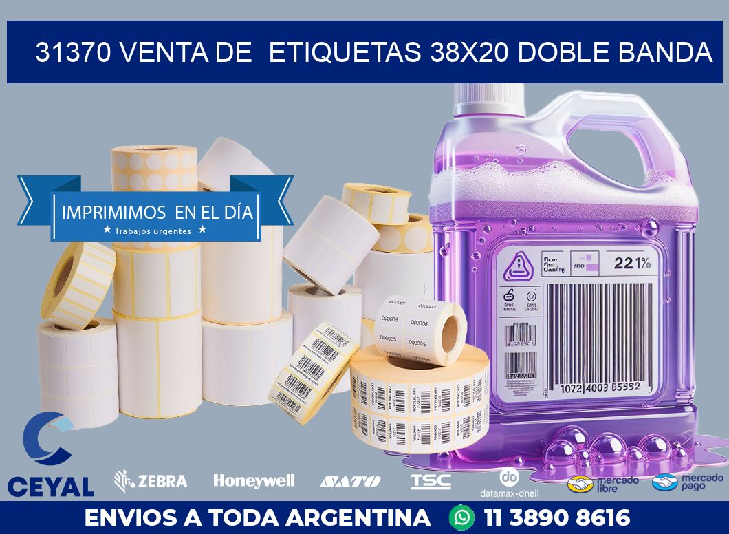31370 VENTA DE  ETIQUETAS 38X20 DOBLE BANDA