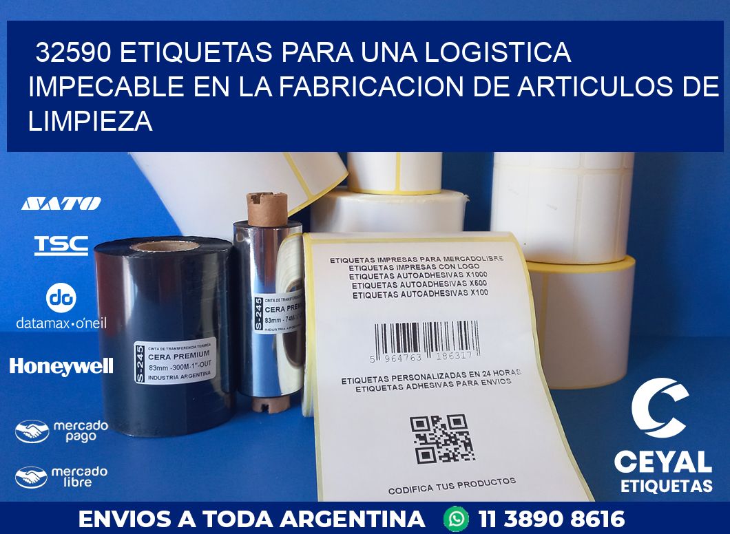 32590 ETIQUETAS PARA UNA LOGISTICA IMPECABLE EN LA FABRICACION DE ARTICULOS DE LIMPIEZA
