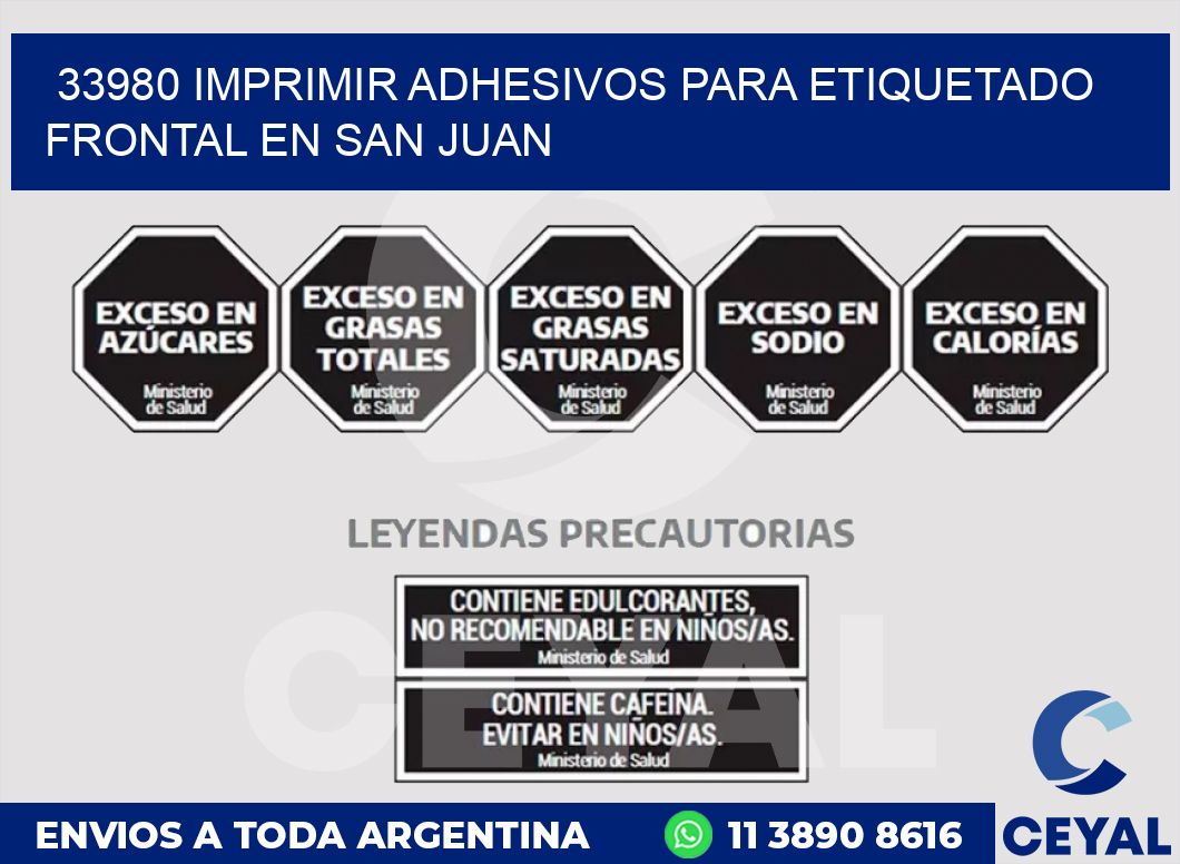 33980 IMPRIMIR ADHESIVOS PARA ETIQUETADO FRONTAL EN SAN JUAN