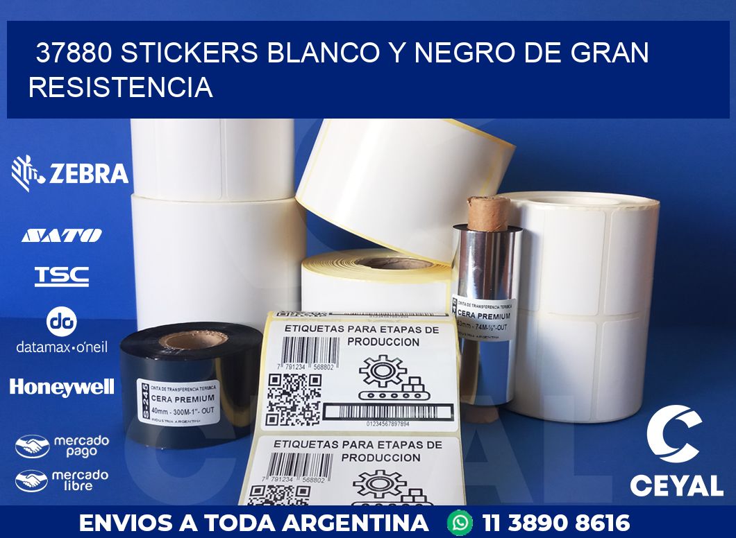 37880 STICKERS BLANCO Y NEGRO DE GRAN RESISTENCIA