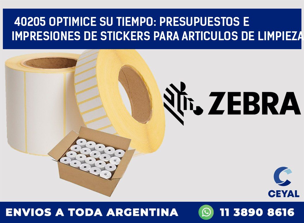 40205 OPTIMICE SU TIEMPO: PRESUPUESTOS E IMPRESIONES DE STICKERS PARA ARTICULOS DE LIMPIEZA