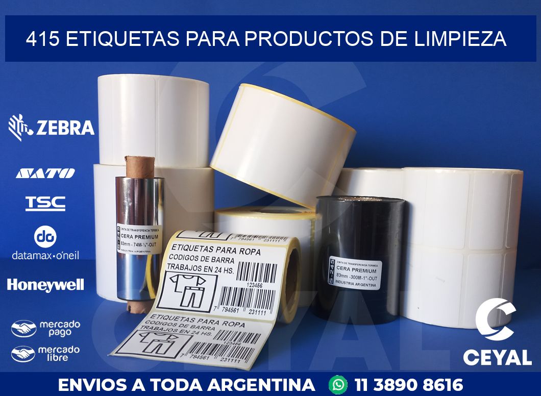 415 ETIQUETAS PARA PRODUCTOS DE LIMPIEZA
