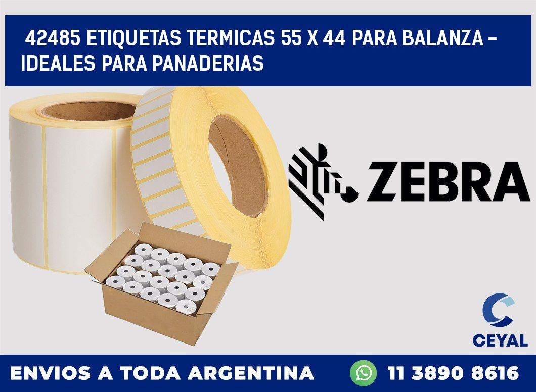 42485 ETIQUETAS TERMICAS 55 X 44 PARA BALANZA - IDEALES PARA PANADERIAS